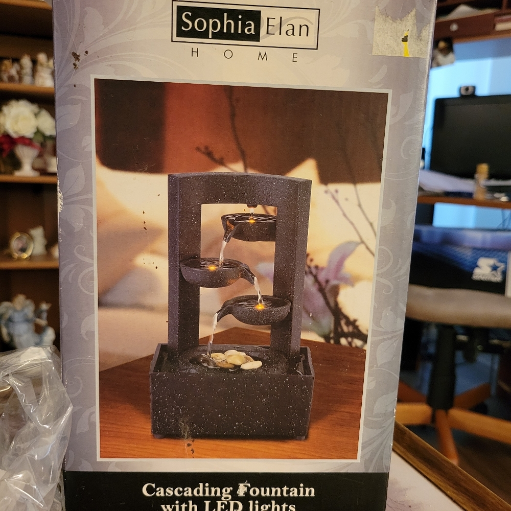 SOPHIA ELAN HOME CASCADING FOUNTAIN WITH LED LIGHT